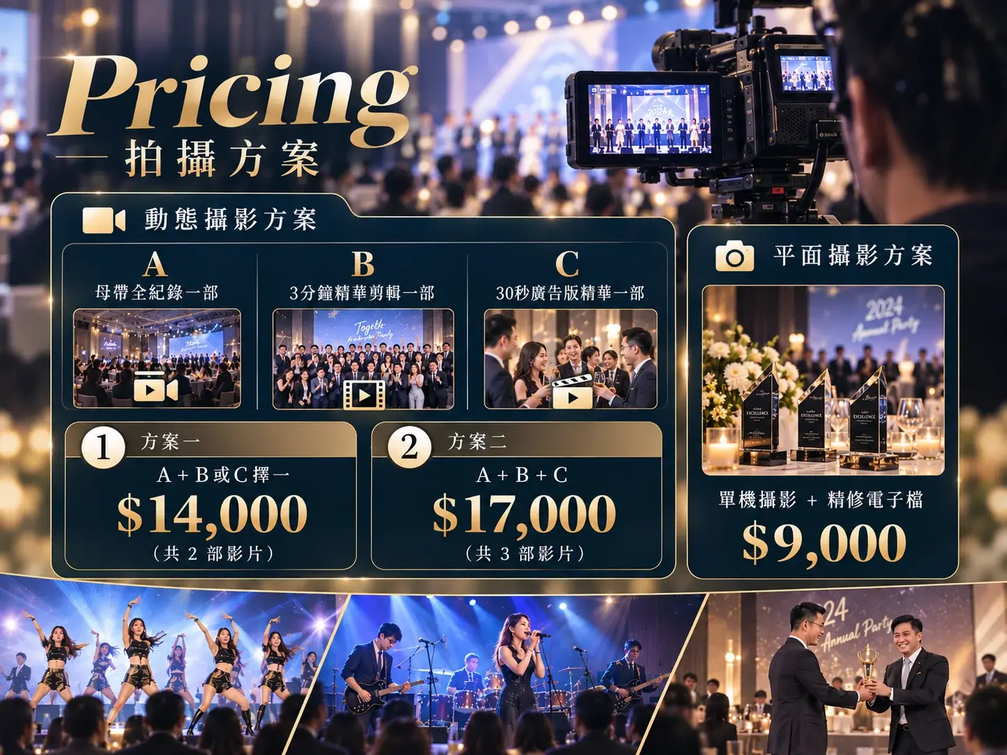 活動紀錄拍攝方案 動態攝影與平面攝影價格